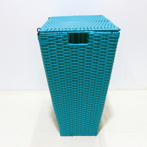 New Design Plastic <b>Wicker</b> Laundry <b>Basket</b> Iron Frame <b>Hamper</b> with Lid & Removable Liner - Product Image 5