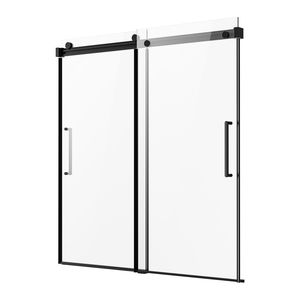 Porta scorrevole senza telaio per vasca e doccia 56/60 pollici. L X 60 pollici. Vetro scorrevole doppio H 5/16 con spessori di 10 mm e 6 mm - Product Image 2