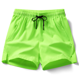 Men's <b>Black</b> Quick Dry Drawstring Casual Shorts Mid Waist Polyester Short Shorts - Product Image 3