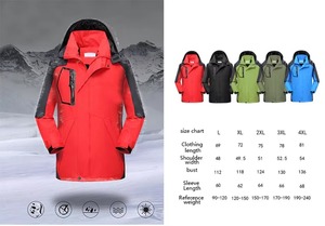 Men Mountaineering <b>Jacket</b> Waterproof Windproof Hooded Outdoor Hiking Climbing Detachable Hood Coat Red <b>Black</b> - Product Image 3