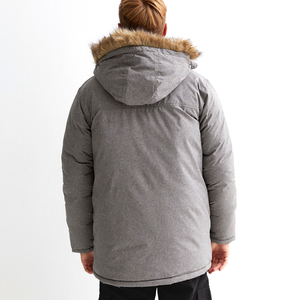 Parka d'hiver confortable à capuche pour homme, style streetwear, en toile, coupe-vent, respirant, design facile à porter pour les activités de plein air - Product Image 5