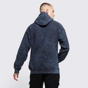 Wholesale Custom Mens Washed Hoodies for US Streetwear Brands with drop shoulder Low MOQ custom apparel - Product Image 4