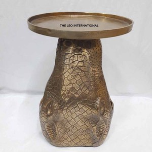 Crocodile Shaped Design Decorative Best Selling Home Decor <b>Side</b> <b>Sofa</b> End <b>Table</b> Handcrafted Aluminum <b>Table</b> - Product Image 1