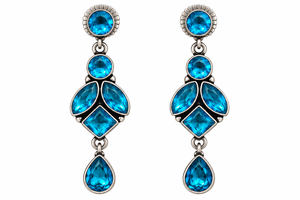 Boucles d'oreilles artificielles en argent oxydé bleu |   Bijoux de mode en gros |   Fabricant direct d'usine OEM ODM Conception personnalisée - Product Image 2