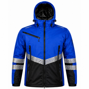 Veste de chantier unisexe d'hiver de haute qualité, entièrement zippée, haute visibilité, réfléchissante, imperméable, coupe-vent, en polyester - Product Image 5