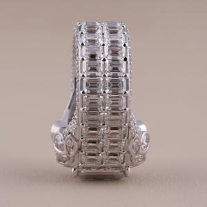 Emerald Cut Moissanite Diamond <b>Ring</b> 925 Sterling <b>Silver</b> Iced Out <b>Ring</b> VVS Hip Hop Statement <b>Ring</b> for <b>Men</b> - Product Image 4