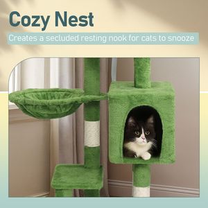 48in Plush Cat Tree Multi-Level Cat Tower Cozy <b>Hammock</b> Sisal Scratching Posts Large Cat Pet Activity 5kg Weight Carton Packing - Product Image 6