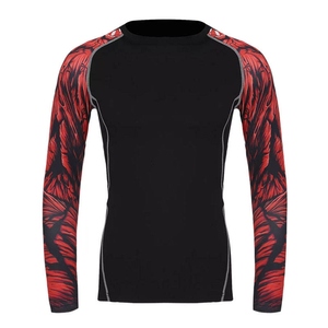 Men's Long Sleeve Rash Guard Full Sleeve <b>Compression</b> <b>Shirt</b> Quick Dry Printed Sport Top Black White Pattern Adult - Product Image 3