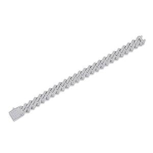 Pulsera de Diamantes Geométricos de Lujo, Plata 925 con Engaste Pavé, Diseño de Cadena para Uso Diario Unisex - Product Image 1