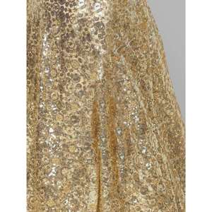 Superbe tenue de fête dorée brodée en filet Lehenga Choli - Product Image 1