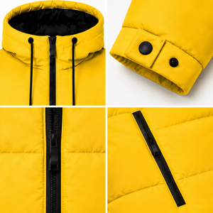 Bulk Mens <b>Padded</b> Winter Jacket Custom Logo <b>Waterproof</b> Hooded Puffer <b>Coat</b> Insulated Outerwear Supplier - Product Image 4