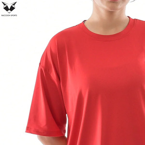 Camiseta Larga Modest para Mujer, Color Rojo, Estilo Casual Holgado, Transpirable, de Algodón, Moda Musulmana, Uso Diario, Estilo Túnica - Product Image 5