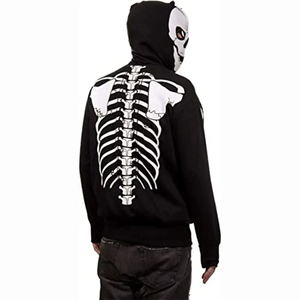 Sudadera con capucha y cremallera completa para hombre, diseño de esqueleto, estilo urbano, con cremallera frontal - Product Image 4