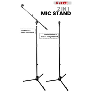 5 Core Mic <b>Stand</b> Adjustable 82" <b>Microphone</b> <b>Stands</b> Floor w 180 Rotating Telescoping Metal Boom Arm - Product Image 5