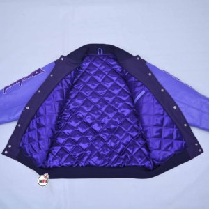 Blouson Bomber Noir Homme Personnalisé en Laine et Cuir, Respirant et Écologique, avec Col Montant Tissé – Vente en Gros - Product Image 2