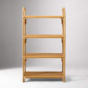 Traditional Hand Woven Rattan Shelving Beautiful Tall Nursery Storage Solution Practical <b>Book</b> Display Shelf Home Accent - Product Image 4