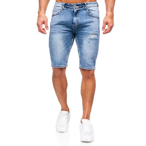 Pantalones Cortos de Mezclilla Casuales para Hombre, 100% Algodón, Tela de Lona Ligera y Transpirable, Estilo Urbano Personalizable - Product Image 1