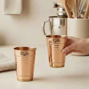 Vaso de Cobre Puro Ecológico con Diseño Intrincado Hecho a Mano para Uso Doméstico en la Cocina a Precio de Mayoreo - Product Image 1