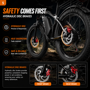 Vélo électrique à double moteur 6000W de puissance maximale, <span class=keywords><strong>cadre</strong></span> en aluminium, pneus larges 24x4.0, frein à disque hydraulique Shimano 7 vitesses, tout-terrain - Product Image 2