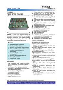 Kitek ไฟเบอร์ออปติกชุดฝึกการสื่อสารและห้องแล็บเทรนเนอร์ FOCT-01 - Product Image 5