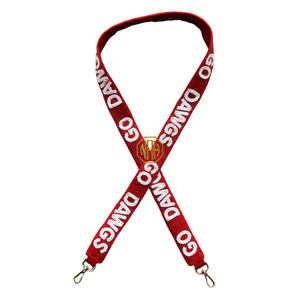 สายกระเป๋าปักลูกปัดสีแดงขาว Go Dawgs พร้อมฮาร์ดแวร์สีทอง สายสะพายไหล่ถอดได้ ผู้ผลิต OEM - Product Image 4