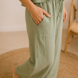 Ensemble de vêtements de nuit pour femmes en coton gazeux, vêtements de détente respirants et écologiques, pyjamas pour femmes, vêtements d'été - Product Image 5