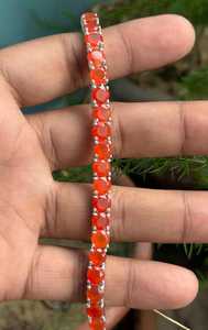 สร้อยข้อมือคาร์เนเลียนเงินแท้ 925 พลอยสีแดงธรรมชาติทำด้วยมือดีไซน์ทรงกลมเครื่องประดับของขวัญสำหรับผู้หญิง - Product Image 4