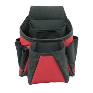 Pochette à outils rouge et noire avec poche latérale pour électricien ou charpentier - Product Image 4