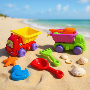 Set di giocattoli da spiaggia Red Truck, 5 pezzi, 15x26x15,5 cm, per giocare sulla sabbia, divertimento all'aperto per bambini - Product Image 3