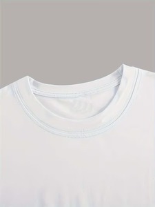 Camiseta de Manga Corta con Cuello Redondo para Hombre, Color Personalizado, 100% Algodón, Corte Regular, Informal, Tejido de Punto, Transpirable, Color Sólido - Product Image 4