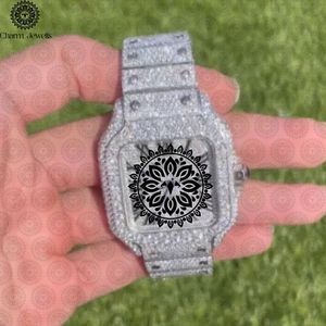Montre carrée de luxe en acier inoxydable Charm Jewells, 30 mm, mouvement à quartz analogique, fermoir pliant, design unisexe tendance - Product Image 1