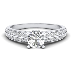 Bague de fiançailles en or massif 14 carats avec diamant certifié IGI, prix de gros REYES, pour femme, cadeau d'anniversaire, bijoux fins - Product Image 1