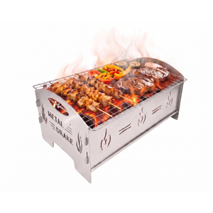 Parrilla de Carbón de Acero Inoxidable Metal Drake con Encendido Automático, Rejilla Antiadherente Duradera, Portátil para Exteriores, Camping, Jardín y Barbacoa - Product Image 3