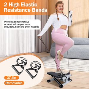 Mini Stepper Fitness con Monitor LCD, 2 Bande di Resistenza, Silenzioso, Capacità di Carico 150 kg, Simulatore di Salita per Esercizi - Product Image 6