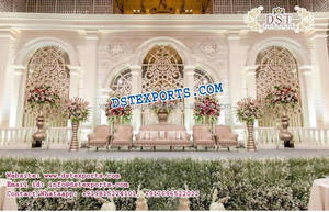 Mandap de mariage ouvert de style romain avec une touche américaine, Mandap moderne pour mariages en intérieur, thème de mariage romain, design élégant, Canada - Product Image 5