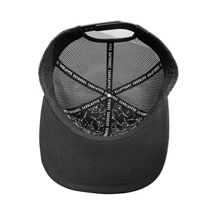 Adjustable Rubber Patch 6 Panel Mesh Back <b>Flat</b> Brim Snapback <b>Hat</b> for Adults Fishing Business Wear Made in Vietnam Manufacturer - Product Image 2