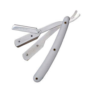 Rasoir à lame droite avec kit de 100 lames simples remplaçables |   Rasoirs à raser droits pour hommes - Product Image 2