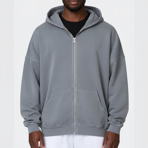 Sweat à capuche pour homme de haute qualité 2026, sweat-shirt décontracté uni, impression personnalisée du logo, surdimensionné, 580 g/m², hiver, 100 % coton - Product Image 3