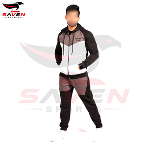 Best Selling OEM ODM Fashion Streetwear Men's Tracksuit Customizable Logo Contrast Panel <b>Full</b> <b>Zip</b> <b>Sweatshirt</b> and Pant Sets - Product Image 3