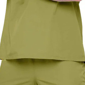 Ensemble de blouses médicales pour hommes, vert olive, col en V, manches courtes, haut et pantalon, uniforme d'hôpital - Product Image 2