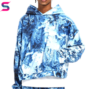 Blue <b>Tie</b> <b>Dye</b> Loose Fit Regular Street Wear Printed Good Supplier Breathable Adult Wear Lightweight Polyester Cotton Tracksuits - Product Image 5