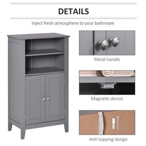 Grey Bathroom Storage Cabinet Practical Bathroom Shelves - Product Image 1