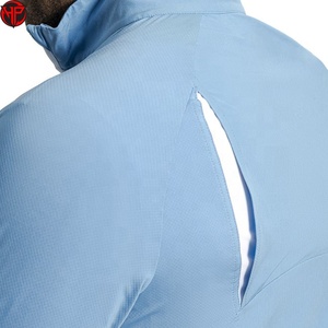 Sweat-shirt de sport pour homme, simple, avec fermeture éclair sur le devant, logo, manches longues, respirant, séchage rapide, coupe-vent, polyester - Product Image 3