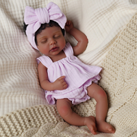 Poupées reborn en silicone intégral Babeside 12 pouces Lucy, poupées reborn afro-américaines, fille endormie, réaliste, fabricant