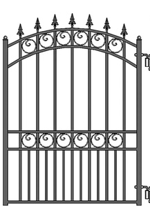 Panneau de clôture extérieur en métal, clôture de jardin en fer forgé, clôture en acier durable pour l'extérieur, design décoratif, résistant à la rouille - Product Image 5