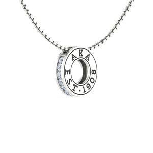 Sterling Silver Eternity Love Pendant <b>Necklace</b> Women Crystal Circle Jewelry Elegant Fashion Accessory Gift Daily Wear <b>Statement</b> - Product Image 1