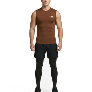 <b>Men</b> Sleeveless Compression Shirt <b>Stretch</b> Fit Moisture Wicking Comfortable Wear For Running Fitness And Outdoor Activities - Product Image 1