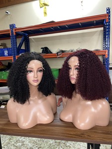 ราคาถูก 100% Virgin Curlyสั้นBobวิกผมมนุษย์วิกผมลูกไม้ด้านหน้าหัวฝึกอบรมสําหรับผู้หญิงสีดําFull HDวิกผมลูกไม้ด้านหน้าด้านหน้า - Product Image 2