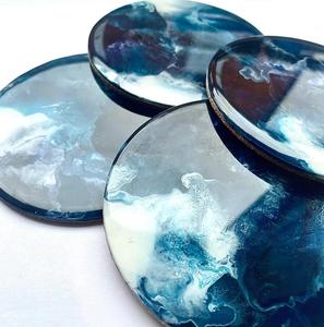 Top Selling Luxury Epoxy Resin <b>Drink</b> <b>Coasters</b> for Cups Glasses Mugs and Table Protection Use Available For Sale - Product Image 2