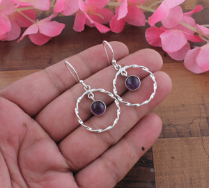925 <b>Sterling</b> <b>Silver</b> Gold Plated Blue Lace Agate Water Drop Vintage Earrings | Wholesale Handcrafted Earrings - Product Image 3